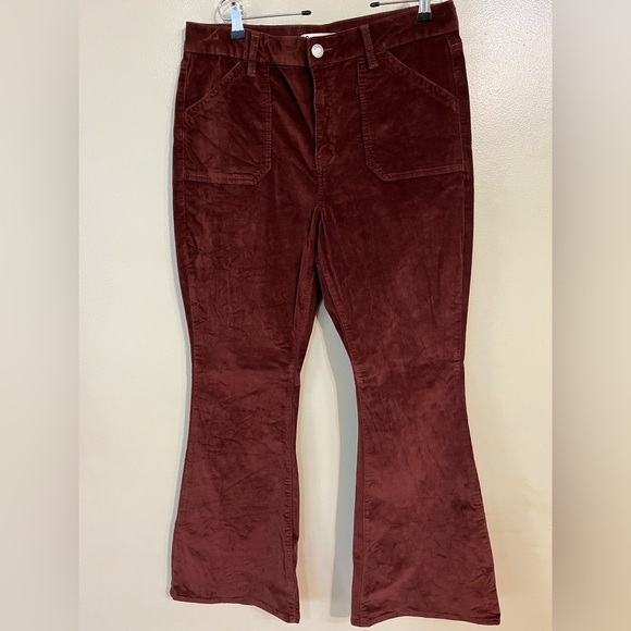 So Y2K Brown Corduroy High Rise Flare Cotton Pants Size 17/33 - Picture 1 of 15